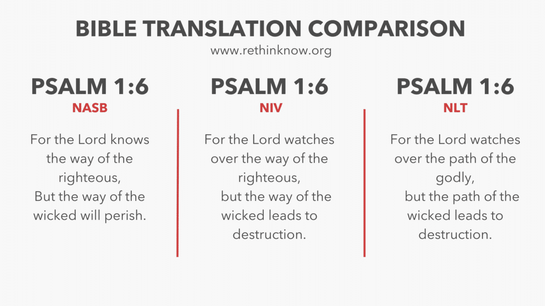 Bible Translation Comparison - Psalm 1:6
